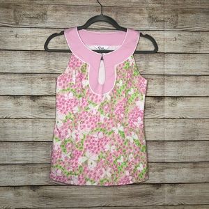 Lilly Pulitzer Halter Top Sleeveless Pink Floral